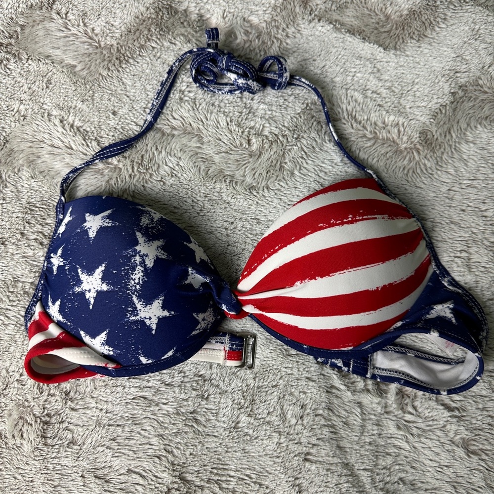 American Flag PushUp Bathingsuit Top